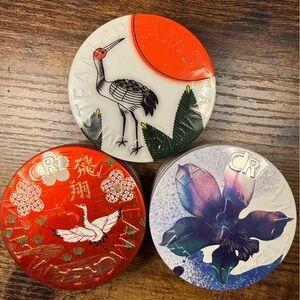 Steam Cream Empty Can Set - Red, White, Blue, Cranes